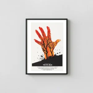 The Evil Dead (Olly Moss Mondo Poster) - Iconic Horror Movie Horror Movies Posters xe2x80x93 Portrait Frame Wall Art Mockup | MerchFuse