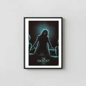 The Exorcist Mondo Poster (2019) | Matt Ryan Tobin Horror Horror Movies Posters xe2x80x93 Portrait Frame Wall Art Mockup | MerchFuse