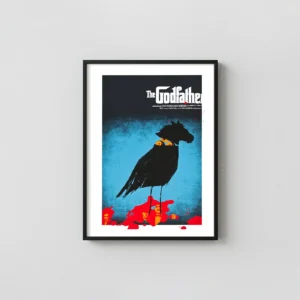 The Godfather Mondo Poster (2009) | Stylized Horse Head & Oranges Cult Classic Movies Posters xe2x80x93 Portrait Frame Wall Art Mockup | MerchFuse