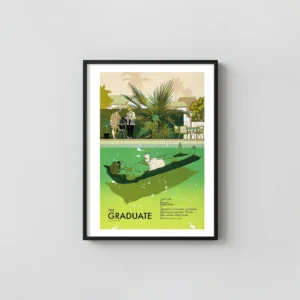 Tomer Hanuka The Graduate Poster | Mondo Limited Edition Movie Movie Posters xe2x80x93 Portrait Frame Wall Art Mockup | MerchFuse