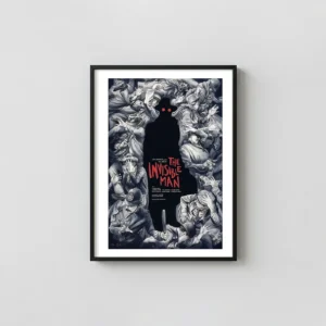 The Invisible Man Mondo Poster by Jonathan Burton | Universal Monsters Classic Movie Posters xe2x80x93 Portrait Frame Wall Art Mockup | MerchFuse