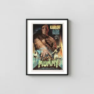 The Mummy (1932) Classic Horror Mondo Poster | Karloff Imhotep Art Horror Movies Posters xe2x80x93 Portrait Frame Wall Art Mockup | MerchFuse