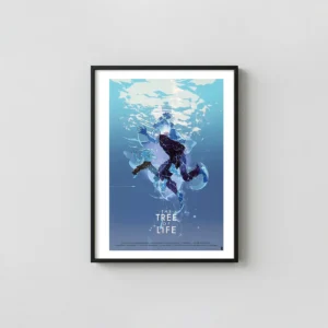 The Tree of Life Mondo Poster by Tomer Hanuka | Conceptual Film Movie Posters xe2x80x93 Portrait Frame Wall Art Mockup | MerchFuse